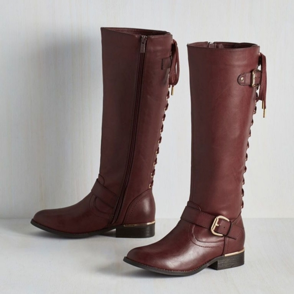 Modcloth Shoes - Modcloth Wanted Knee-High Steampunk Boots Sz. 7.5